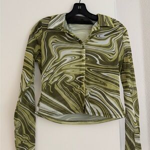 Garage Olive Swirl Women's Blouse